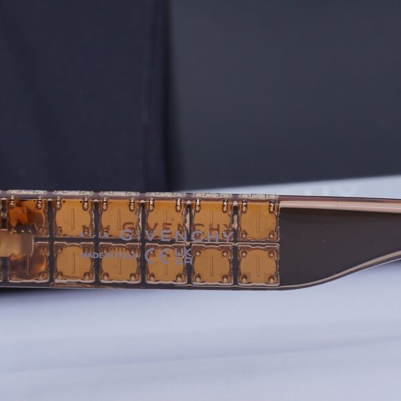 Final Price! Givenchy GV40078I 42E Transparent Brown/Gold with Studs Sunglasses - Picture 8 of 11